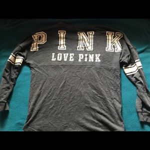 cute rhinestone love pink long sleeve